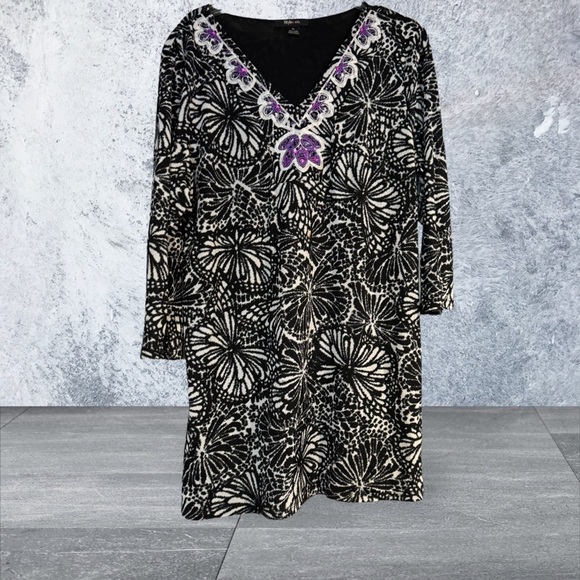 Style & Co Beaded Neckline Tunic EUC - Picture 1 of 4